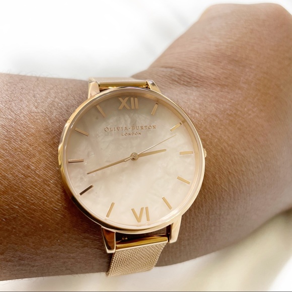OLIVIA BURTON SEMI PRECIOUS ROSE GOLD MESH WATCH - Picture 10 of 10